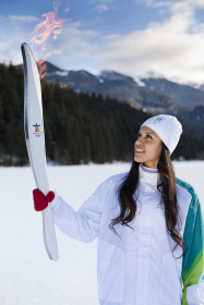 The 2010 Olympic torch visits Lake Louise Jan. 21. Photo 
