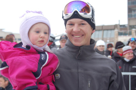 Todd Lodwick and daughter, Charley, at Steamboat.
