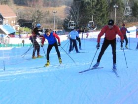 Telemark skiers at Tyrol Basin.