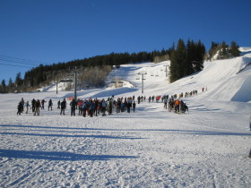 Participants start the uphill climb at Buttermilk.