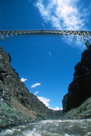 The second highest suspension bridge in the U.S. crosses the Rio Grande Gorge.