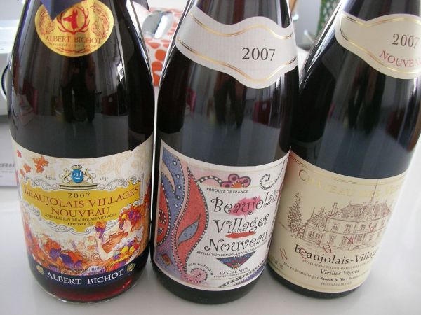 Bottles of Beaujolais