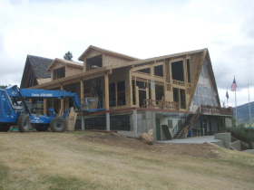 Beaver Mountain's new lodge under construction.

