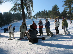 Snowboard instruction at Nashoba Valley, Mass.
