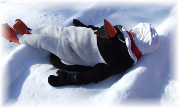 A child sliding at Alpine Mountain, Pa.