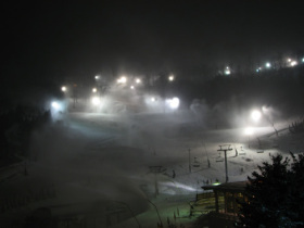 Snow guns work their magic at Seven Springs, Penn.