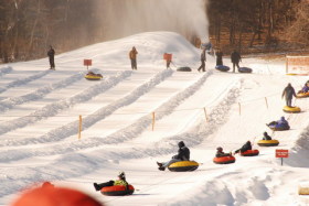 Snow tubing at Campgaw Mountain.