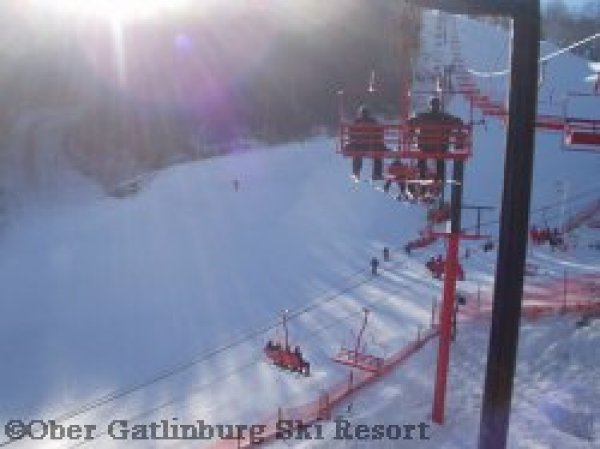 Riding the lifts at Ober Gatlinburg.