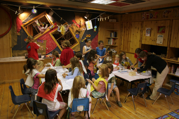 Kids have fun at the Kid's Club at Big Sky Resort in Montana.