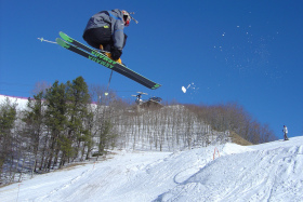 Getting big air is no problem at Giants Ridge.