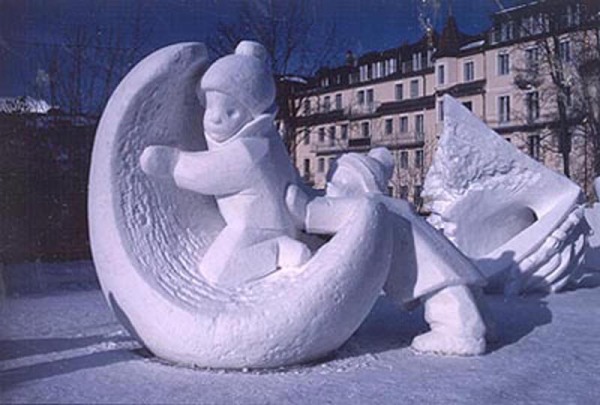 Grindelwald is famous for its snow sculptures.