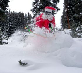 Santa visits Grouse daily for its Christmas celebrations through Dec. 23.