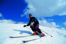 A skier at St. Lary