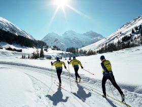 Cross-country skiers in Davos Klosters.