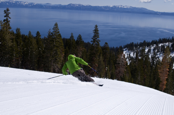 Skiing by the Lake