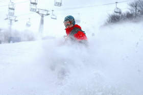 Snowboarding at Ski Beech.
