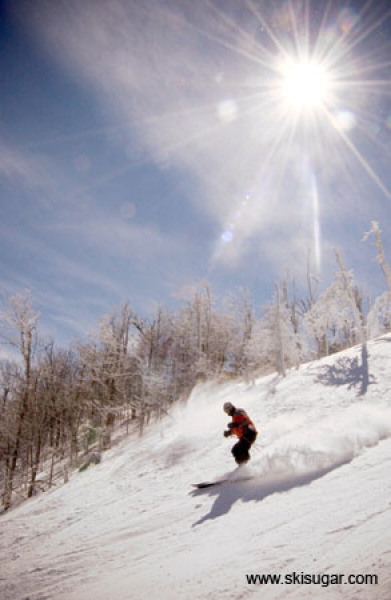 Skiing powder at Sugar Mountain, N.C.