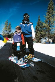 Young snow sports enthusiasts learn a new sport at a Midwestern ski area.