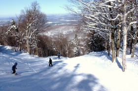 Cruising the trails at Mont Sutton.