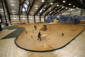 Drop into a bowl in The Barn at Camp Woodward in Copper Mountain.