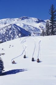Snowmobiling is one backcountry option you can add to a Panorama vacation.