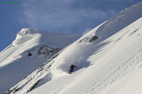 Sugar Bowl powder skiing on a blue-bird day.