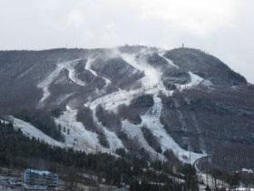 Scenic view of the slopes at Hunter Mountain.