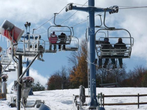 Riding the lifts at Cataloochee.