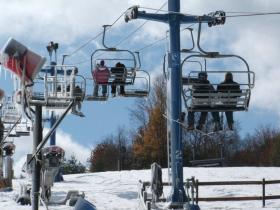Riding the lifts at Cataloochee.