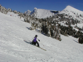 Spring at Targhee brings both deep powder dumps and sunny corn snow days.