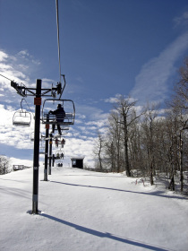 Sunny skies here, but in case of rain, Belleayre offers rain checks.