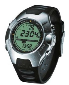 A Suunto wrist computer can keep track of altitude, runs, and speed along with the time and date.