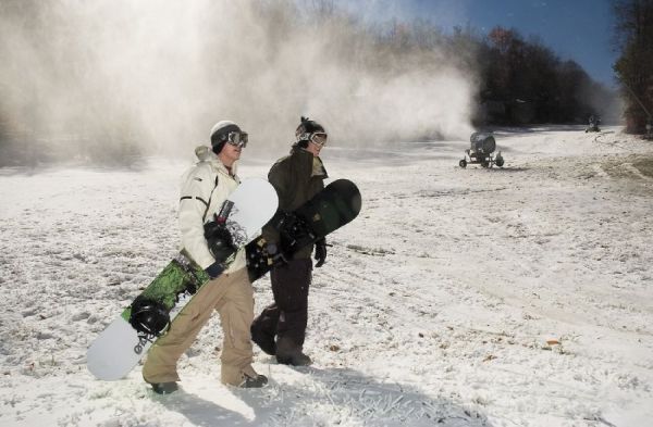 Spring is ideal for cavorting at Sugar Mountain.