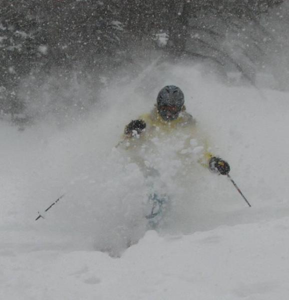 OnTheSnow.com's Jill Adler takes advantage of the powder at Solitude.
