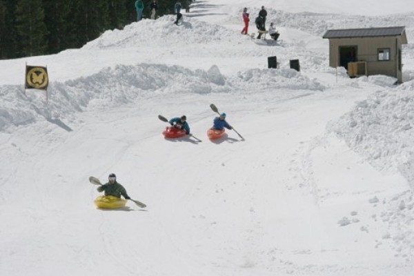 Kayaks on Snow at Monarch