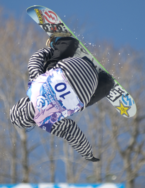 Chas Guldemond won the Slopestyle on Sunday, and the overall Burton Global Open Series title. Photo by Roger Leo.