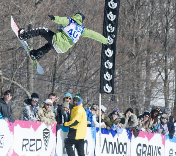 Peetu Piiroinen placed second in men's Halfpipe, and won the Ticket To Ride World Tour championship. Photo by Roger Leo.
