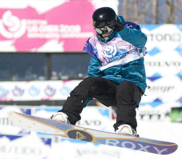 Torah Bright won the U.S. Open's women's Halfpipe. Photo by Roger Leo.