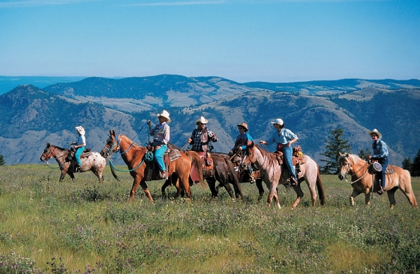 Try horseback riding in the Thompson Okanagan mountains when staying at the South Thompson Inn. Photo courtesy of BC Tourism. 