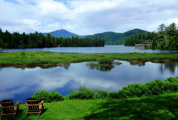 The shore view from the Placid Bay Inn.