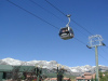 Telluride gondola takes flight above town.