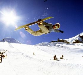 Snowboarding on Saas-Fee's glacier