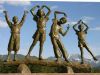 The statue by Jane DeDecker outside the YMCA of the Rockies-Esres Park Center.