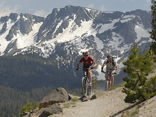 Trails at Mammoth's Mountain Bike Park take bikers through spectacular scenery.