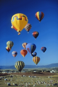 Hot air balloons fill the sky over the Yampa Valley.