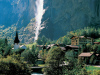 The town of Lauterbrunnen with Staubbach falls in the background. (swiss-image.ch/Lucia Degonda)