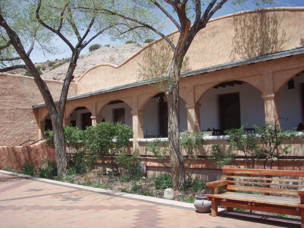 Original lodge of Ojo Caliente Mineral Springs NM. Photo by Louis Cohen.