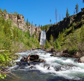 Visit Tumalo Falls while staying in Bend's Seventh Mountain Resort.