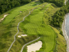 An aerial view of the Links #3 hole at Bay Harbor Golf Club.