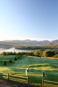 Mountain Course 1st tee at Lake Placid Club.
